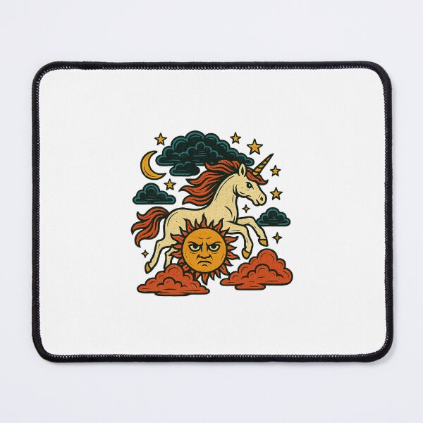 Item preview, Unicorn and Angry Sun – Whimsical Fantasy Creature with Sun, Bold Contrasting Graphic designed and sold by Vendeloc.