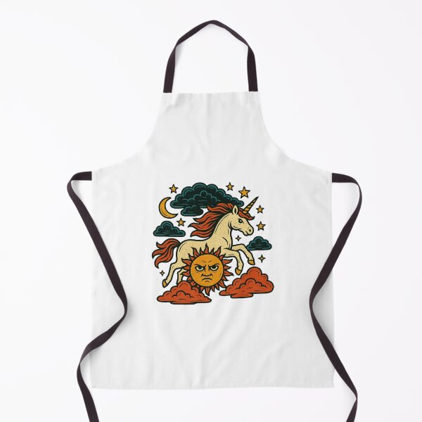 Item preview, Unicorn and Angry Sun – Whimsical Fantasy Creature with Sun, Bold Contrasting Graphic designed and sold by Vendeloc.