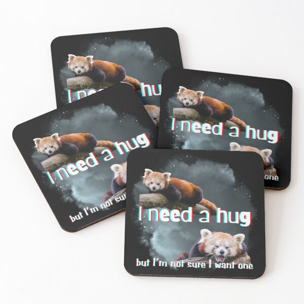 Item preview, I Need a Hug but I'm Not Sure I Want One Funny Mixed Emotions Red Panda  designed and sold by SunandShade.