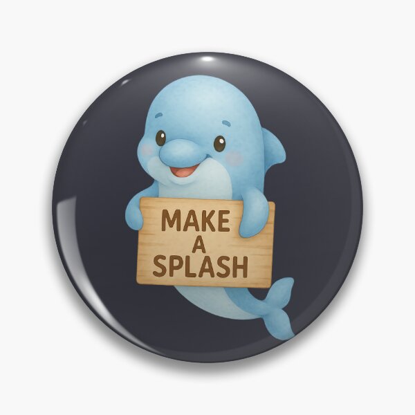 Item preview, Make a Splash Kawaii Dolphin, Funny Summer Quote  designed and sold by stylishdzign.