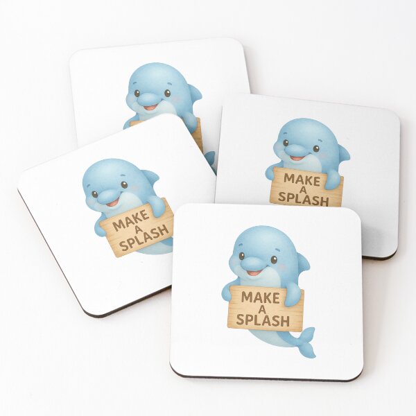 Item preview, Make a Splash Kawaii Dolphin, Funny Summer Quote  designed and sold by stylishdzign.