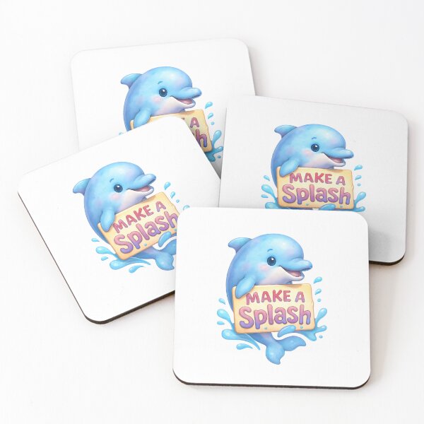 Item preview, Make a Splash Kawaii Dolphin, Funny Summer Quote  designed and sold by stylishdzign.