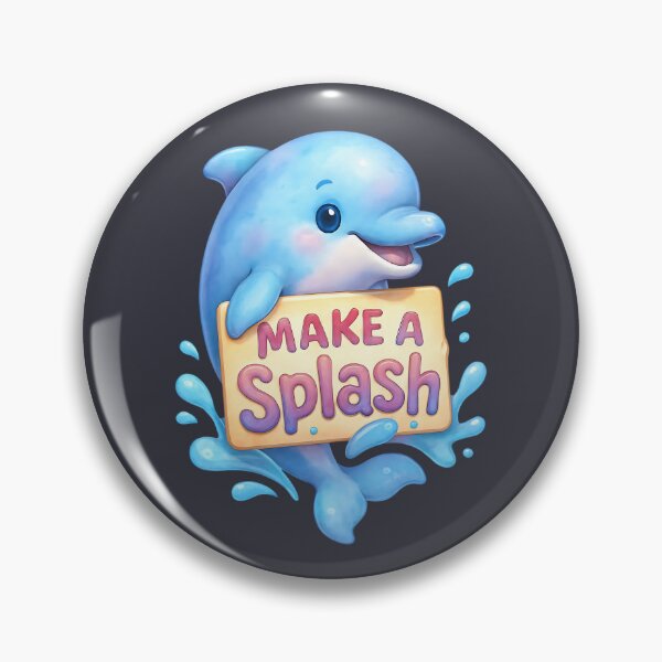 Item preview, Make a Splash Kawaii Dolphin, Funny Summer Quote  designed and sold by stylishdzign.