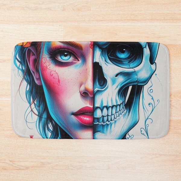 Item preview, Colorful Half-Human Skeleton Portrait Wall Art designed and sold by Dew's.