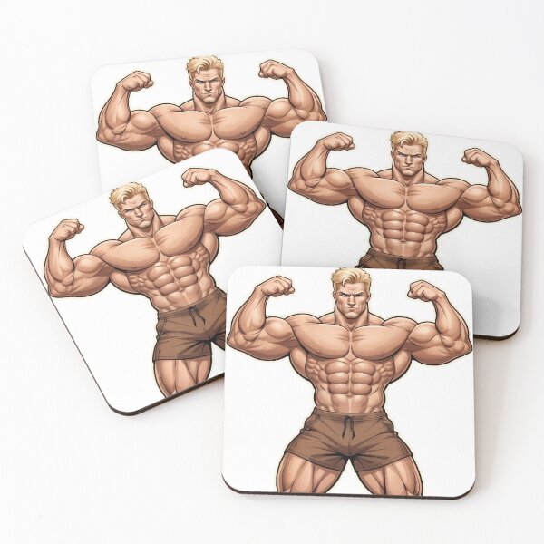 Item preview, Flex Like a Pro: Muscular Cartoon Bodybuilder Sticker #125 designed and sold by ForeverPrintsOK.