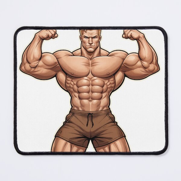 Item preview, Flex Like a Pro: Muscular Cartoon Bodybuilder Sticker #125 designed and sold by ForeverPrintsOK.