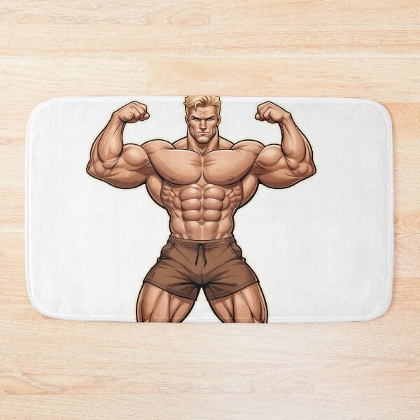 Item preview, Flex Like a Pro: Muscular Cartoon Bodybuilder Sticker #125 designed and sold by ForeverPrintsOK.