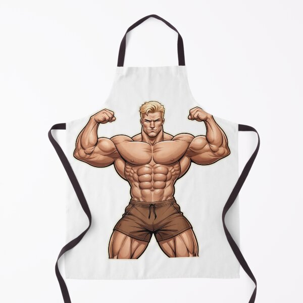 Item preview, Flex Like a Pro: Muscular Cartoon Bodybuilder Sticker #125 designed and sold by ForeverPrintsOK.