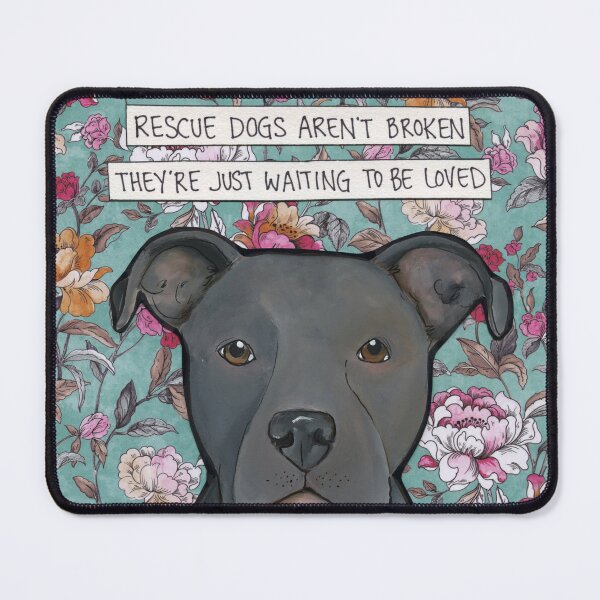 Item preview, Waiting To Be Loved, Pitbull dog hand created art designed and sold by jamiemorathart.