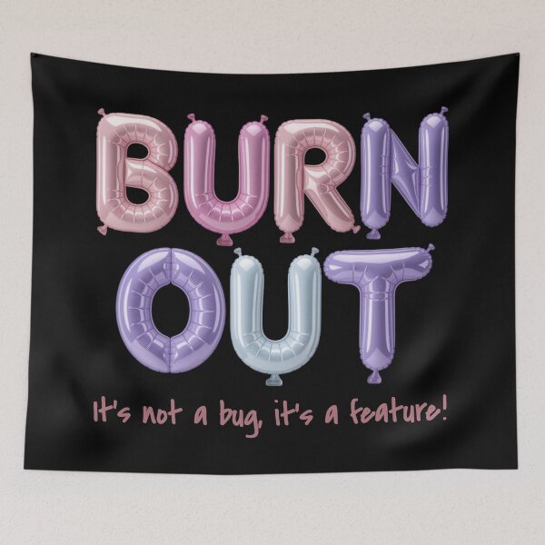 Item preview, Burnout & Capitalism – Socially critical statement design designed and sold by VariousGoodies.