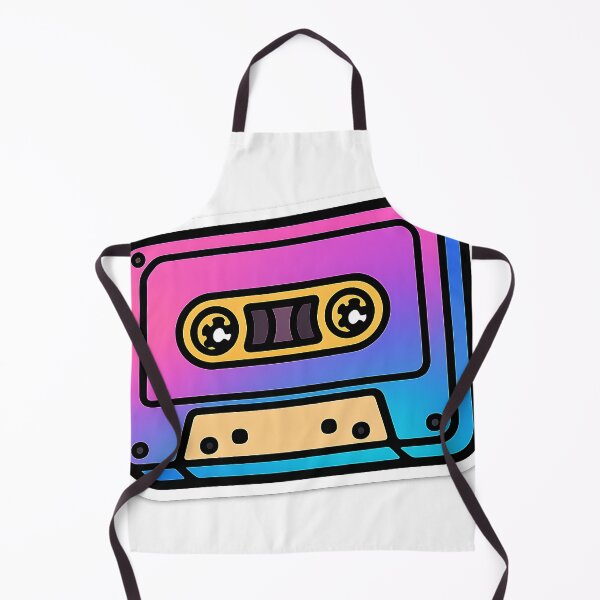 Aperçu de l'œuvre Cassette audio rétro aux vibrations néon créée et vendue par Throwback Trends.