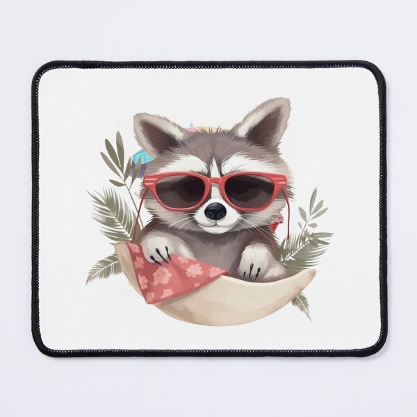Artikelvorschau, Lazy Hammock Raccoon - Friedliche Sommerstimmung entworfen und verkauft von SagasArt.
