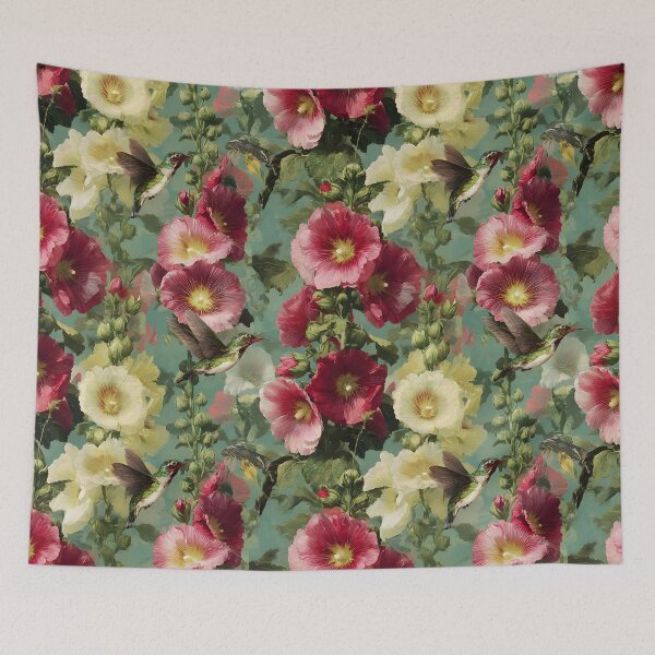 Item preview, Hollyhocks and Hummingbirds designed and sold by Lewis-mart.