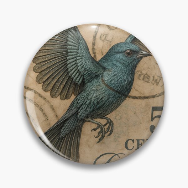 Item preview, Vintage Indigo Bunting Postage Stamp - 5 Cents designed and sold by ForeverPrintsOK.