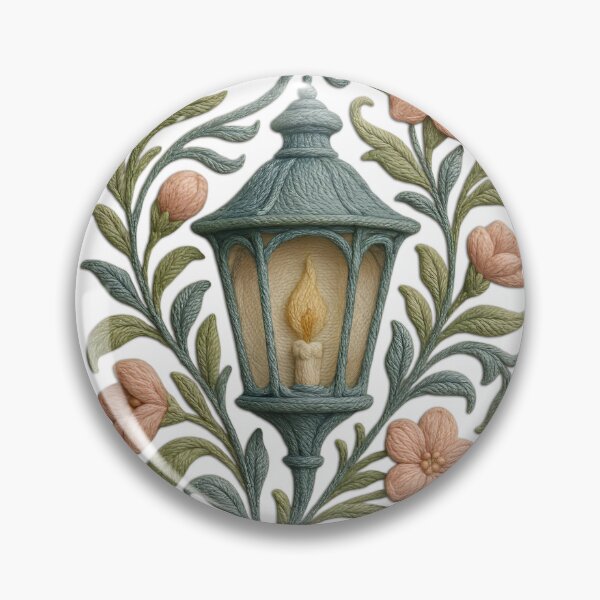 Item preview, Vintage Embroidered Lantern with Floral Thread Art | Hand-Stitched Style Illustration designed and sold by Amr Qadi.