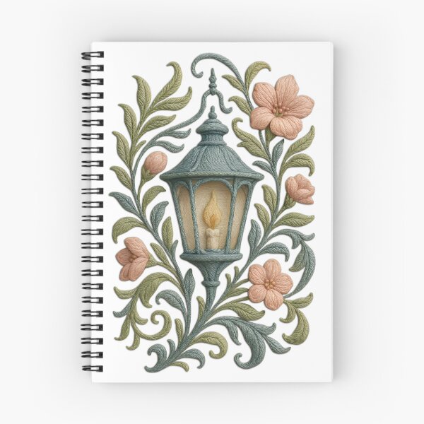 Item preview, Vintage Embroidered Lantern with Floral Thread Art | Hand-Stitched Style Illustration designed and sold by Amr Qadi.