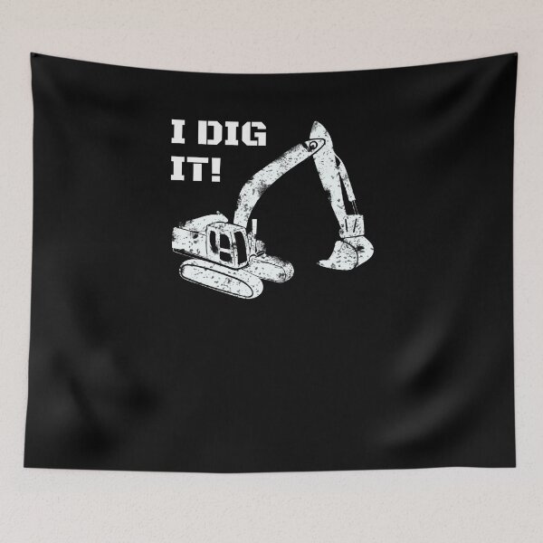 Item preview, I Dig It Digger Funny Cute Backhoe Bulldozer White designed and sold by KNUXX Shop.