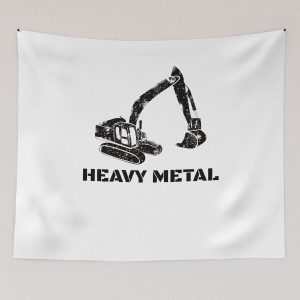 Item preview, Heavy Metal Digger Funny Cute Backhoe Bulldozer Black designed and sold by KNUXX Shop.