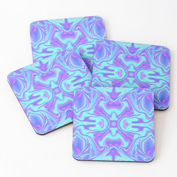 Item preview, Blue Holographic Print Metallic Iridescent Pattern designed and sold by FestDrip.