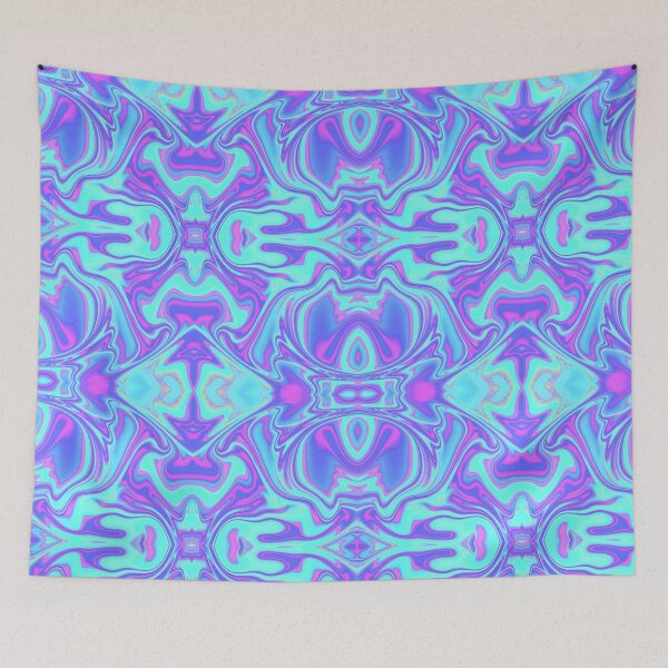 Item preview, Blue Holographic Print Metallic Iridescent Pattern designed and sold by FestDrip.