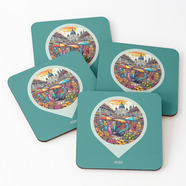 Item preview, Medan Comic Style City Art – Unique AI Travel Design for City Lovers, Perfect for Apparel, Gifts & Accessories designed and sold by knalpot-design.