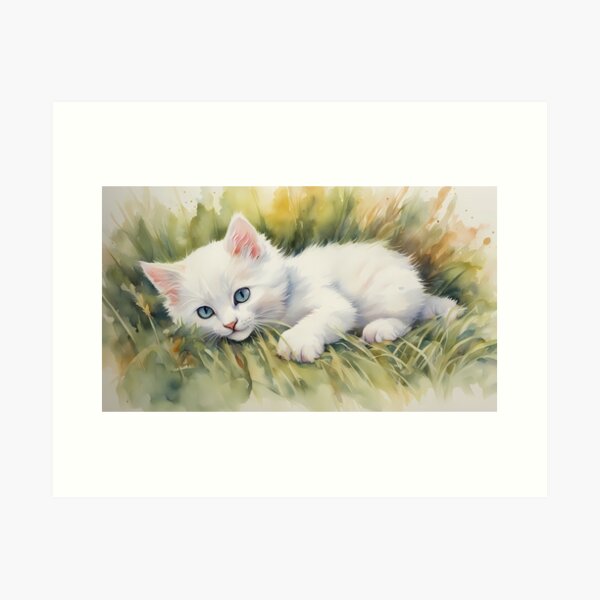 Item preview, White Kitten in Green Grass designed and sold by BookCovered.