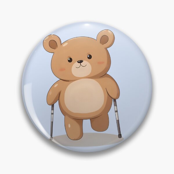 Item preview, Little Bear with Crutches – Brave Steps and a Strong Heart designed and sold by CeciliaGomezArt.
