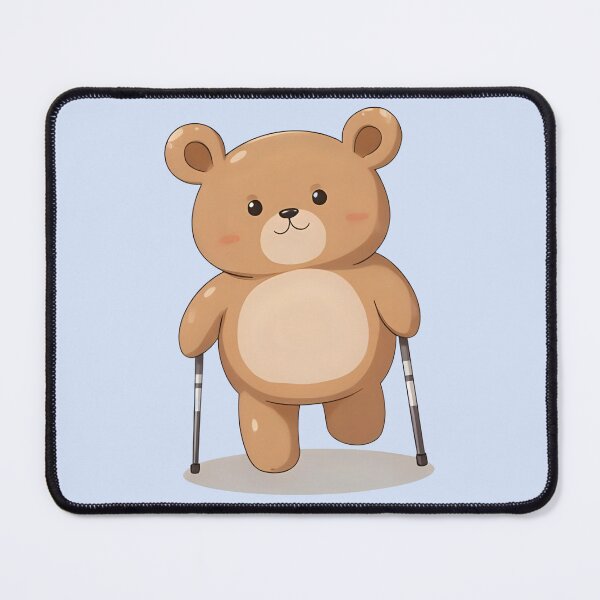 Item preview, Little Bear with Crutches – Brave Steps and a Strong Heart designed and sold by CeciliaGomezArt.
