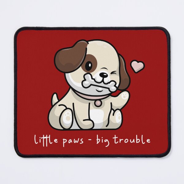 Item preview, Little Paws - Big Trouble Brown Cartoon Dog designed and sold by AM-Storefront.