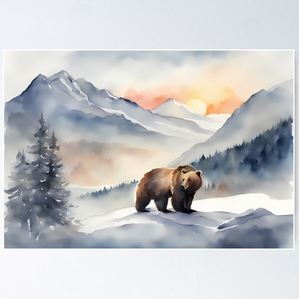 Item preview, Brown Bear on Winter Mountain designed and sold by BookCovered.