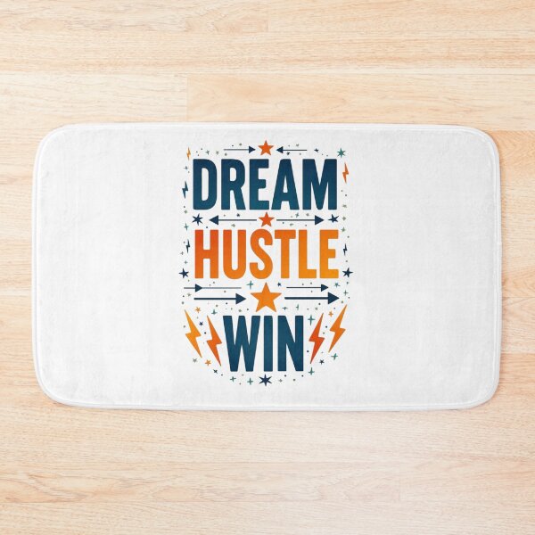 Item preview, Dream Hustle Win – Motivational Quote Design with Stars & Lightning for T-Shirts, Stickers, Phone Cases & More designed and sold by TubaPrints.