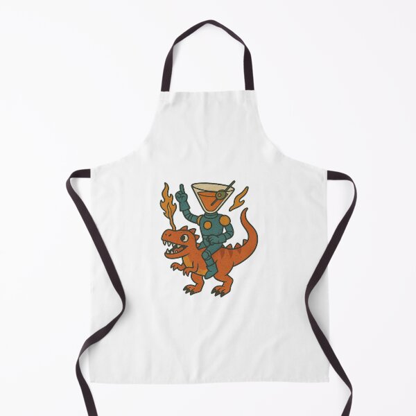 Item preview, Martini Robot Riding T-Rex – Wild Robot and Dinosaur Mashup, Retro Sci-Fi Adventure designed and sold by Vendeloc.