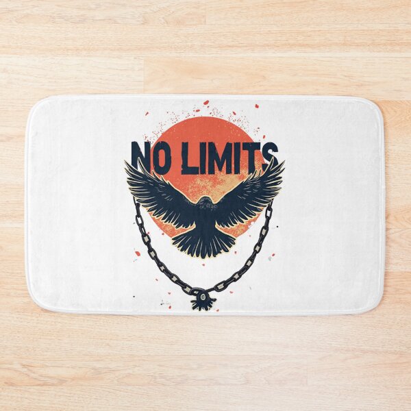 Item preview, No Limits – Break Free Motivational Quote with Flying Bird & Broken Chains for T-Shirts, Stickers, Phone Cases & More designed and sold by TubaPrints.