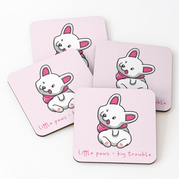 Item preview, Little Paws - Big Trouble White Cartoon Dog designed and sold by AM-Storefront.