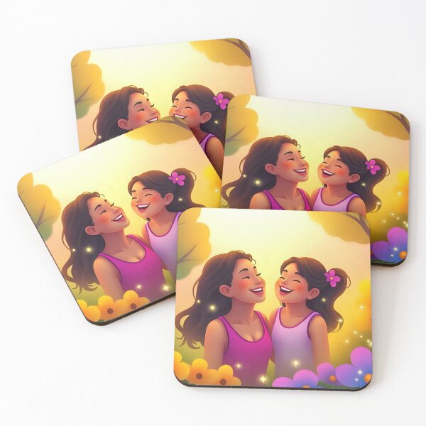 Item preview, Mother and daughter laughing – Love that embraces the soul designed and sold by CeciliaGomezArt.