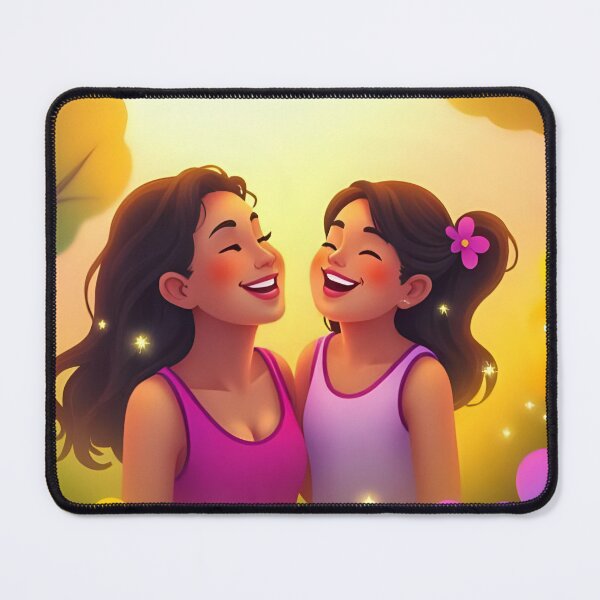 Item preview, Mother and daughter laughing – Love that embraces the soul designed and sold by CeciliaGomezArt.