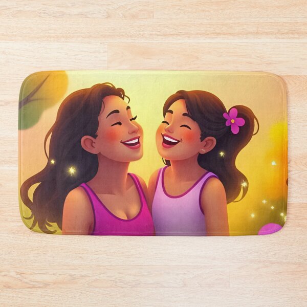 Item preview, Mother and daughter laughing – Love that embraces the soul designed and sold by CeciliaGomezArt.
