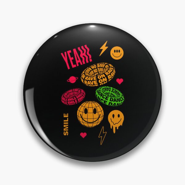 Item preview, Rave Doodle Party – Acid House, Smiley & Pixel Hearts Raver  designed and sold by paulo silveira.