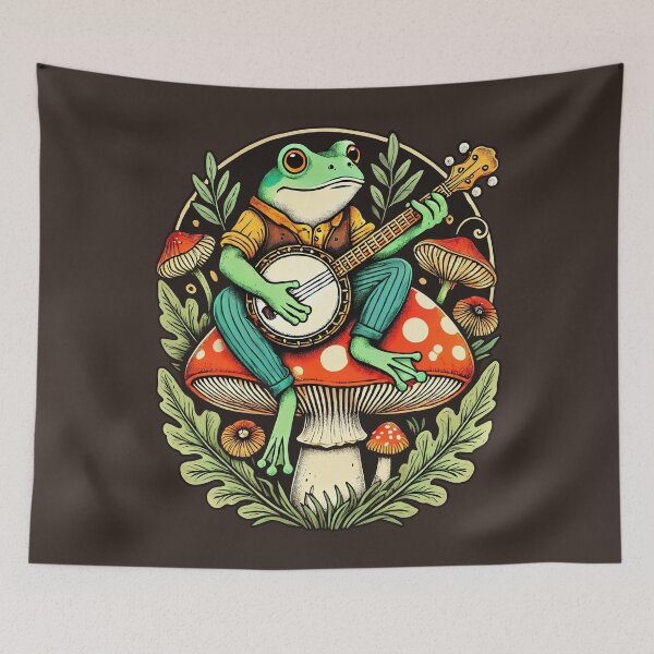 Item preview, Banjo Pickin’ Toadstool Troubadour Frog designed and sold by Victor Shadehorn.