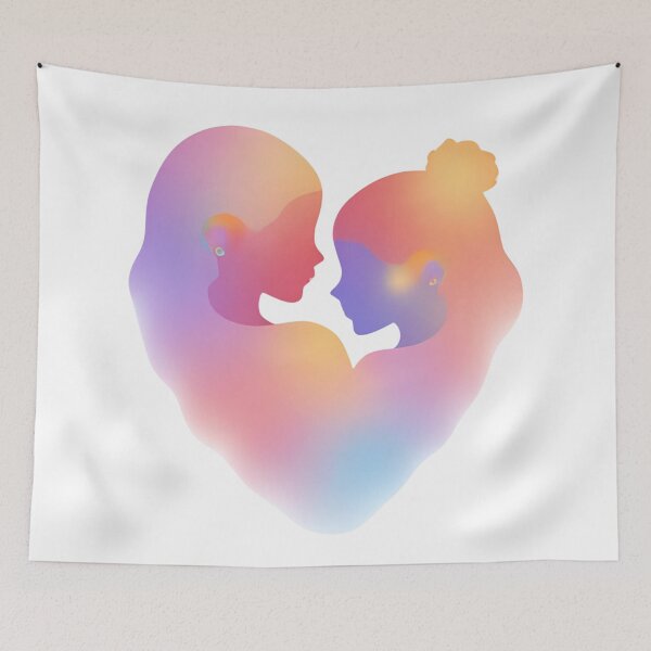 Item preview, Connected by the heart – Mother and daughter with hearing implants designed and sold by CeciliaGomezArt.