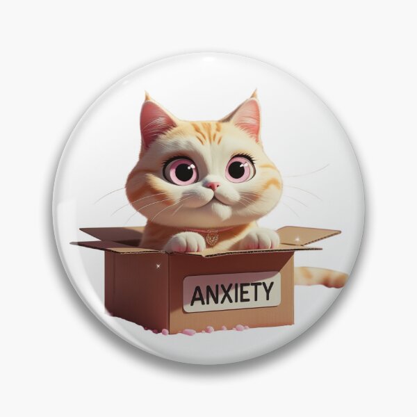 Item preview, Anxious but Make It Cute – Cat in a Box of Emotions designed and sold by Victoriella-v.