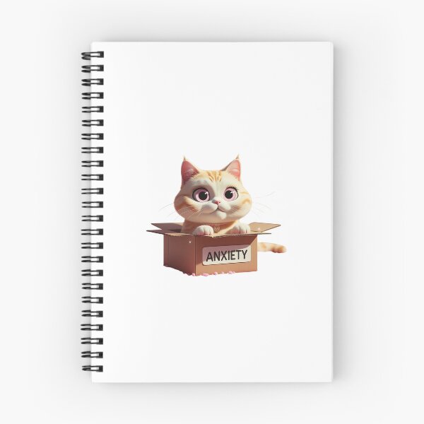 Item preview, Anxious but Make It Cute – Cat in a Box of Emotions designed and sold by Victoriella-v.