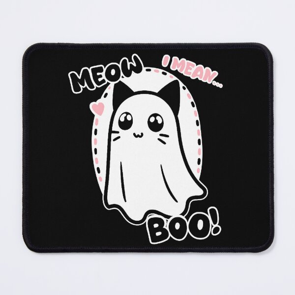 Item preview, Meow, I mean.. Boo! Halloween Cute Ghost Cat designed and sold by FarieArt.