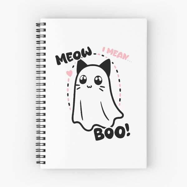 Item preview, Meow, I mean.. Boo! Halloween Cute Ghost Cat designed and sold by FarieArt.