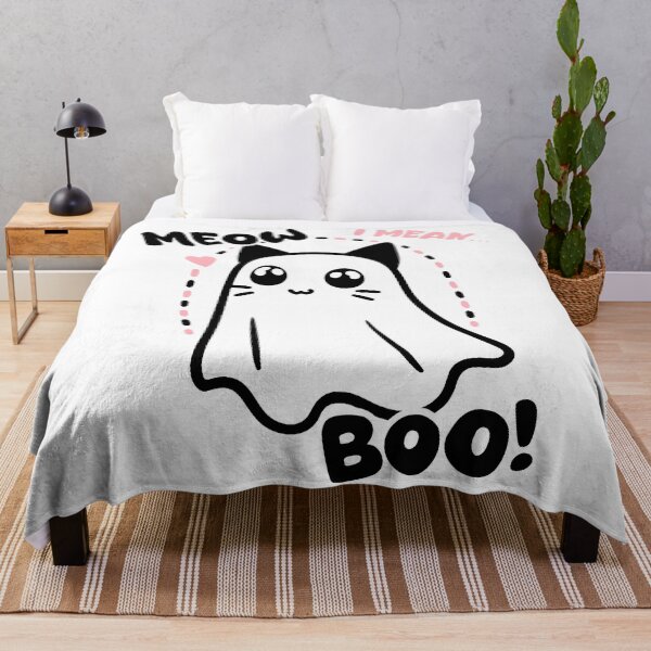 Item preview, Meow, I mean.. Boo! Halloween Cute Ghost Cat designed and sold by FarieArt.
