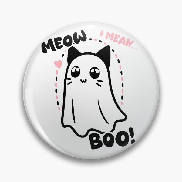 Item preview, Meow, I mean.. Boo! Halloween Cute Ghost Cat designed and sold by FarieArt.