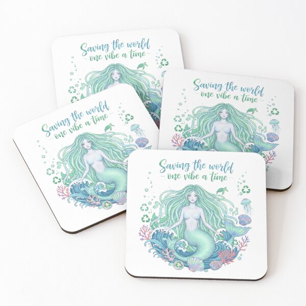 Item preview, Eco Mermaid Ocean Conservation Art - Save The World One Vibe at a Time designed and sold by AnnDesignStudio.