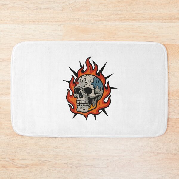 Item preview, Puzzle Skull on Fire – Burning Puzzle Head Illustration, Surreal Meltdown Art Style designed and sold by Vendeloc.