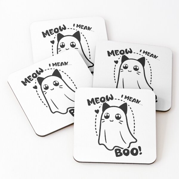 Item preview, Meow, I mean.. Boo! Halloween Ghost Cat designed and sold by FarieArt.
