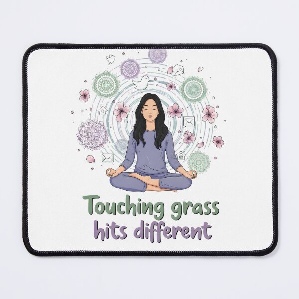 Item preview, Touching Grass Hits Different - Grounding Meditation Nature Therapy Art designed and sold by AnnDesignStudio.
